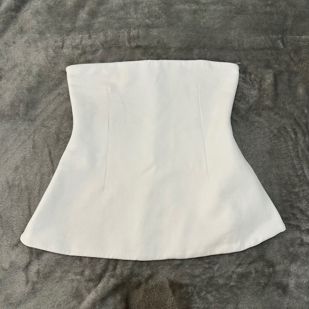 Zara Strapless Peplum Tube Top White Large